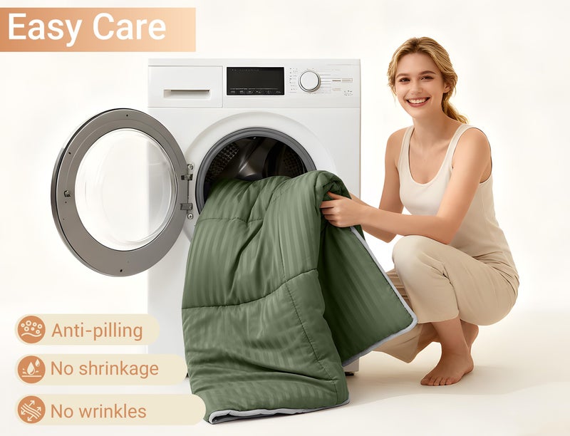 ZPECC Toddler Bedding Set - 4 Piece Hypoallergenic Baby Crib Bedding Set for Boys and Girls, Includes Toddler Comforter, Flat Sheet, Fitted Sheet and Pillowcase, Olive Green - Image 5