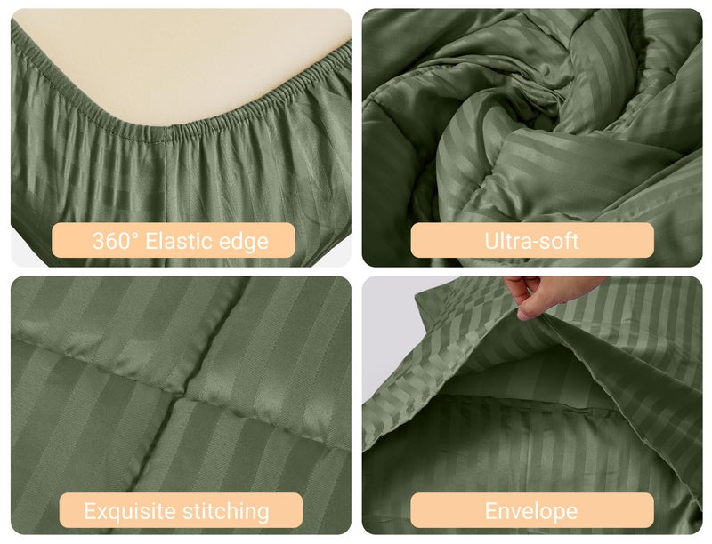 ZPECC Toddler Bedding Set - 4 Piece Hypoallergenic Baby Crib Bedding Set for Boys and Girls, Includes Toddler Comforter, Flat Sheet, Fitted Sheet and Pillowcase, Olive Green - Image 3
