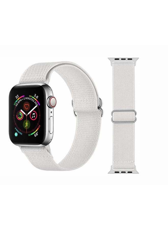 vesus Solid Adjustable Braided Solo Band for Apple Watch Series 6/SE/5/4/3/2/1 40/38mm White