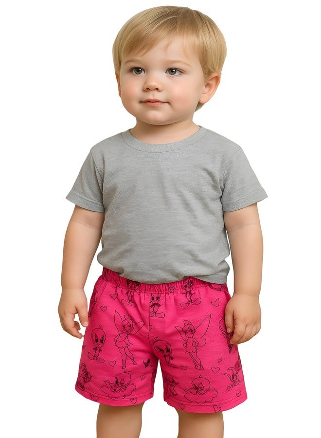 Cortica Kids' Cotton Shorts Combo Pack - Stylish & Comfortable Shorts for Boys, Girls & Kids (Pack of 3 Random Colors & Prints) Multicolour - Image 1