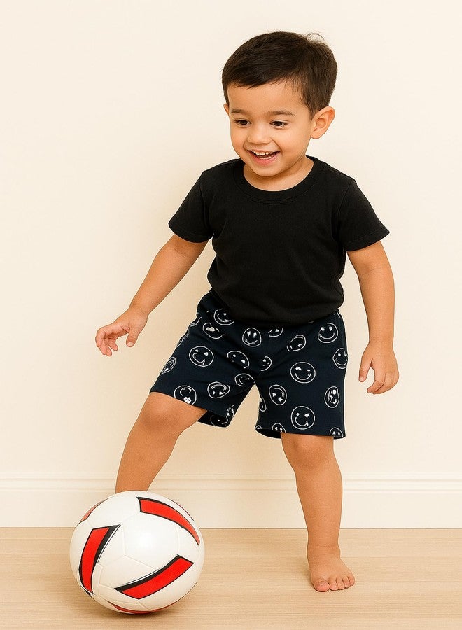 Cortica Kids' Cotton Shorts Combo Pack - Stylish & Comfortable Shorts for Boys, Girls & Kids (Pack of 3 Random Colors & Prints) Multicolour - Image 2