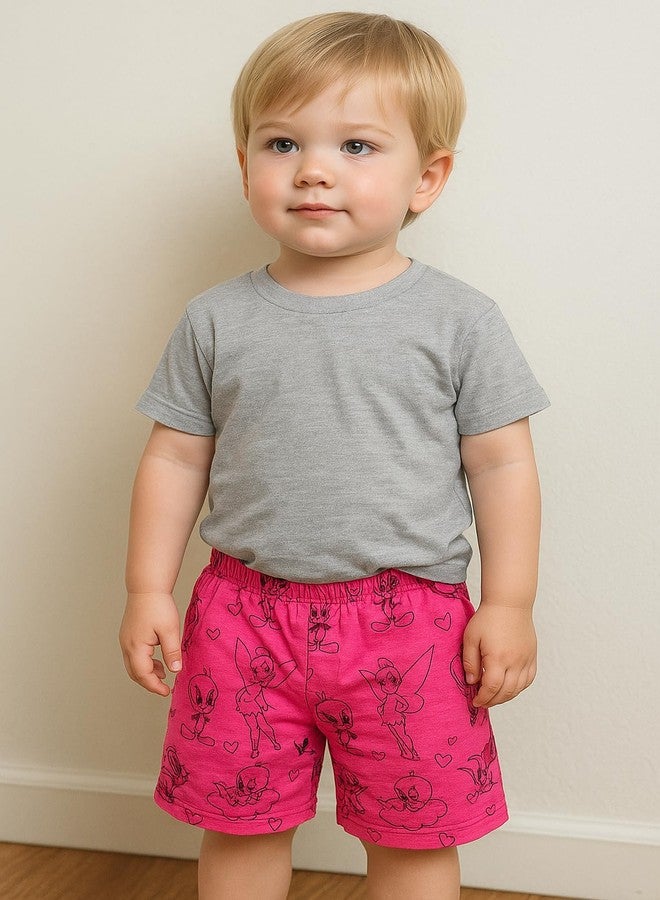Cortica Kids' Cotton Shorts Combo Pack - Stylish & Comfortable Shorts for Boys, Girls & Kids (Pack of 3 Random Colors & Prints) Multicolour - Image 3