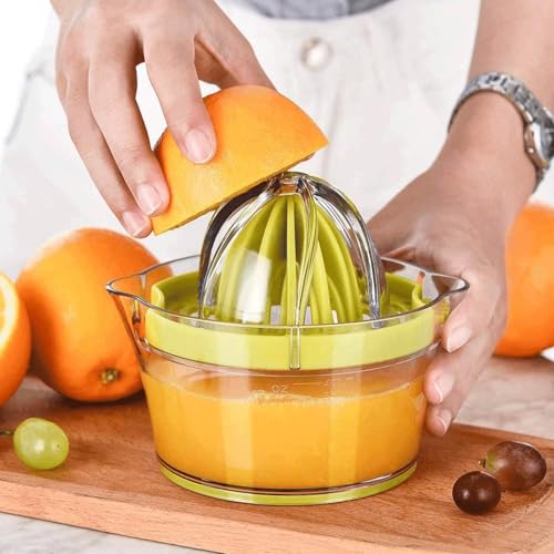 Drizom Citrus Lemon Orange Juicer Manual Hand Squeezer with Built-in Measuring Cup and Grater, 12OZ, Green - Image 4