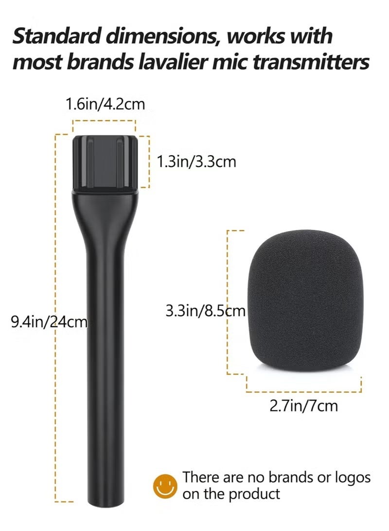 JAJEEK Universal Interview GO Handheld Adapter for Rode Wireless GO I/II, Rode Wireless Me/Pro, DJI Mic 1/2 – Hand Adapter Mic Clip with Foam Pop Protection Compatible with Most Lavalier Mics - Image 4