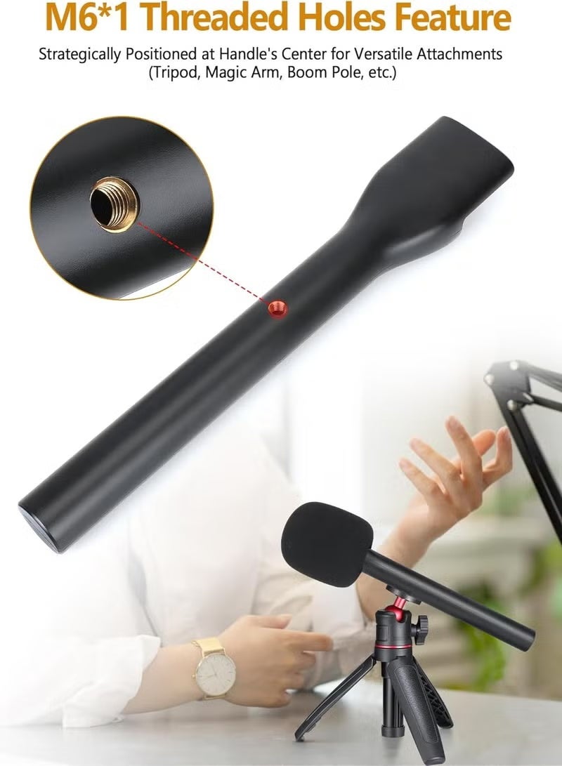 JAJEEK Universal Interview GO Handheld Adapter for Rode Wireless GO I/II, Rode Wireless Me/Pro, DJI Mic 1/2 – Hand Adapter Mic Clip with Foam Pop Protection Compatible with Most Lavalier Mics - Image 3