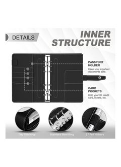 Y&D Budget Binder Cash Envelopes Money Organizer A6 Stitching PU Leather with Zipper Sheets, 12pcs for Saving  - Image 2