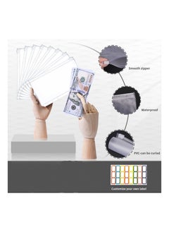 Y&D Budget Binder Cash Envelopes Money Organizer A6 Stitching PU Leather with Zipper Sheets, 12pcs for Saving  - Image 4