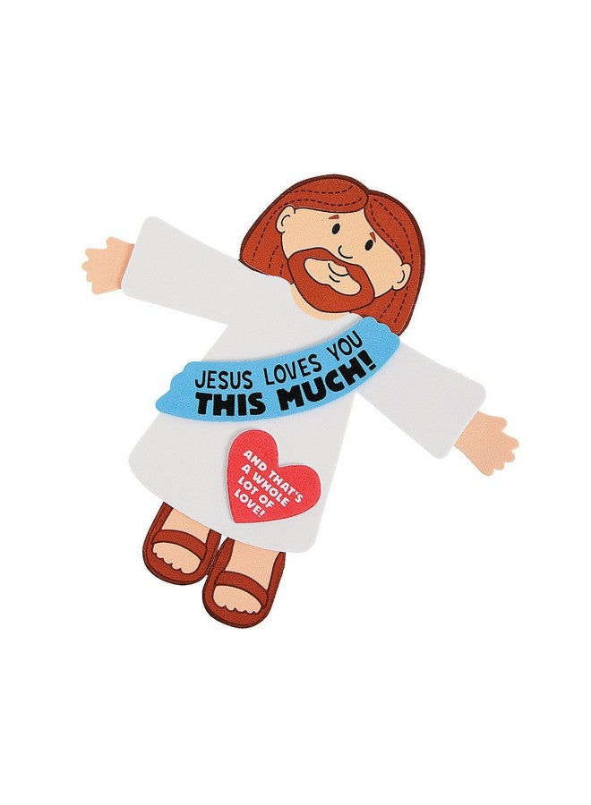 Fun Express Jesus Loves You This Much Foam Cut Out - Makes 12 - Crafts for Kids and Fun Home Activities - Image 1