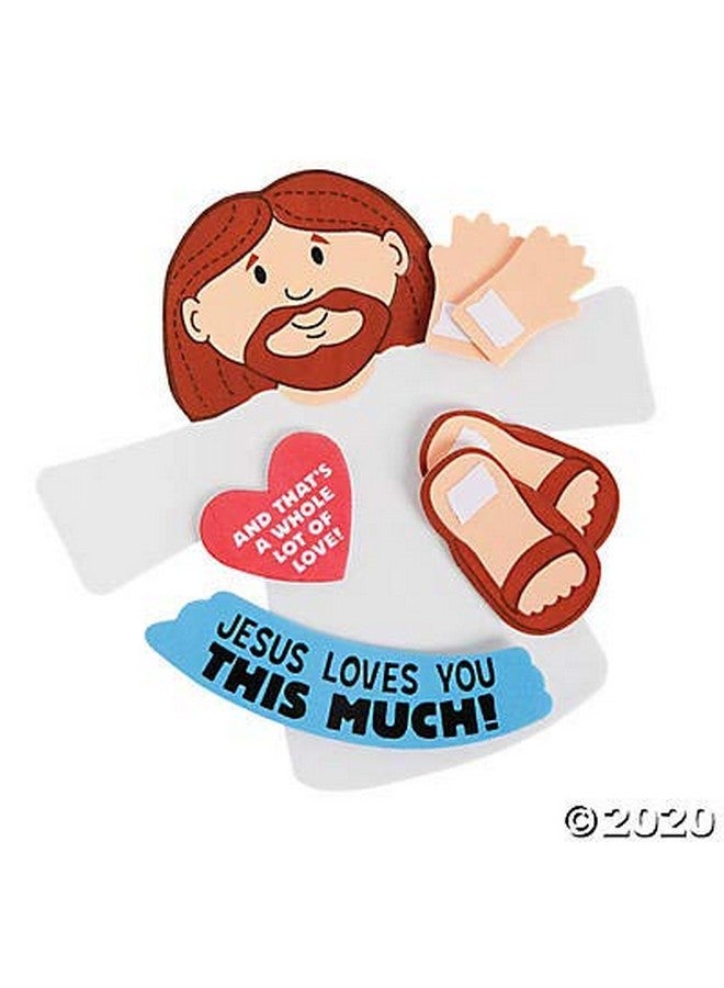 Fun Express Jesus Loves You This Much Foam Cut Out - Makes 12 - Crafts for Kids and Fun Home Activities - Image 2