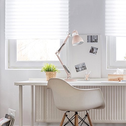 GLOBE Electric 52028 28" Swing Arm Architect Desk Lamp, Matte Rose Finish, White Accents, Rotary Switch on Shade, Partially Adjustable Arm, Modern Lighting for Bedroom or Office, E26 Base - Image 5