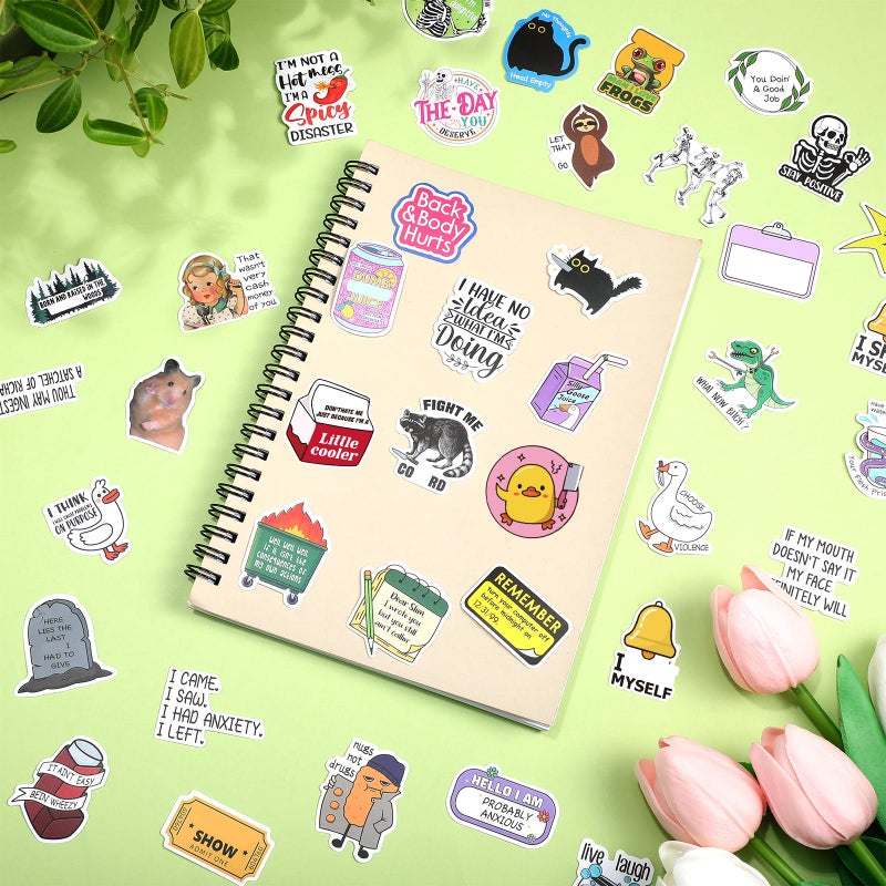Chivertion 400 Pcs Funny Stickers for Adults Waterproof Vinyl Sarcastic Stickers Meme Decals for Water Bottles, Laptop, Phone, Hard Hats, Journal, Scrapbook - Image 4