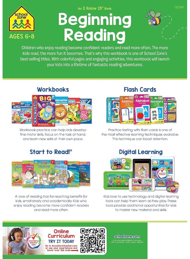 School Zone Beginning Reading Grades 1-2 Workbook - Image 2