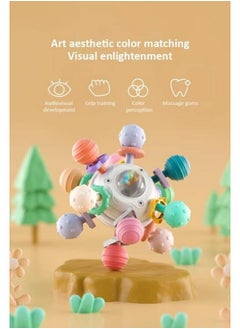 StarAndDaisy Teether Teething Toys For Baby 6-12 Months Kids, Soft Silicone & Bpa Free (Mball-Grey-Multicolor)  - Image 5