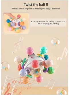 StarAndDaisy Teether Teething Toys For Baby 6-12 Months Kids, Soft Silicone & Bpa Free (Mball-Grey-Multicolor)  - Image 2