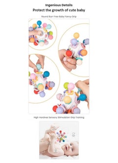 StarAndDaisy Teether Teething Toys For Baby 6-12 Months Kids, Soft Silicone & Bpa Free (Mball-Grey-Multicolor)  - Image 3