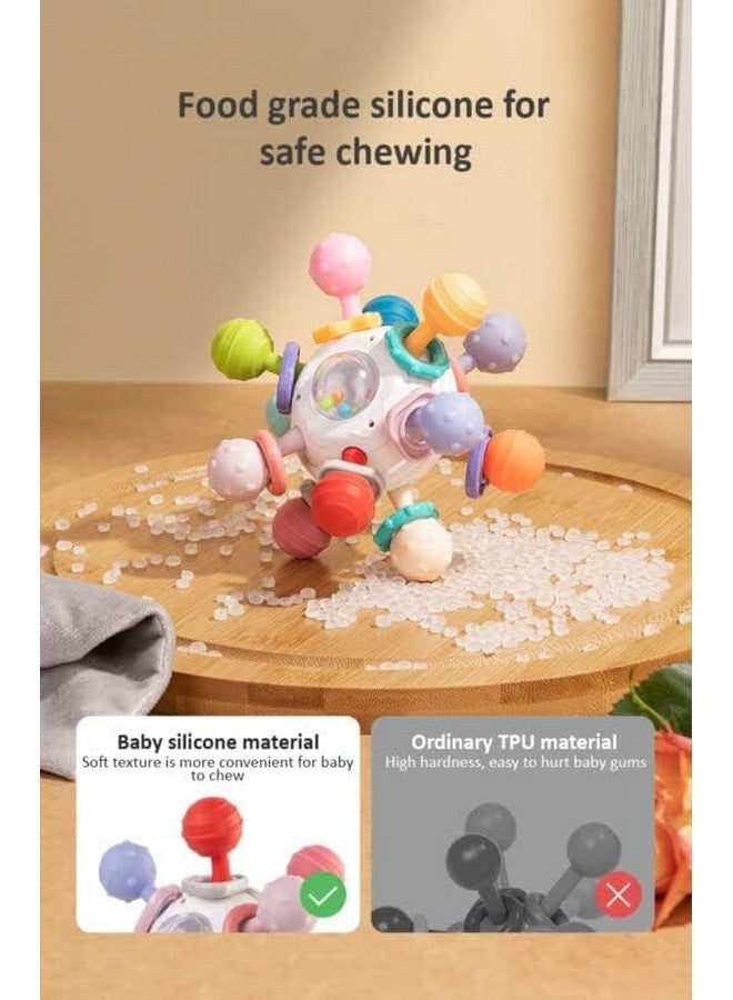StarAndDaisy Teether Teething Toys For Baby 6-12 Months Kids, Soft Silicone & Bpa Free (Mball-Grey-Multicolor) - Image 4