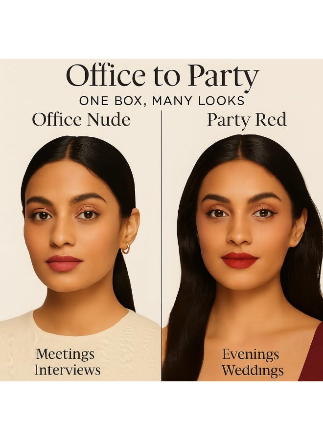 هدى كراش مجموعة أحمر شفاه سائل غير لامع من هدى كراش، مكونة من 6 قطع - أحمر شفاه مخملي صغير مقاوم للماء للنساء، تركيبة غير لاصقة - Image 3