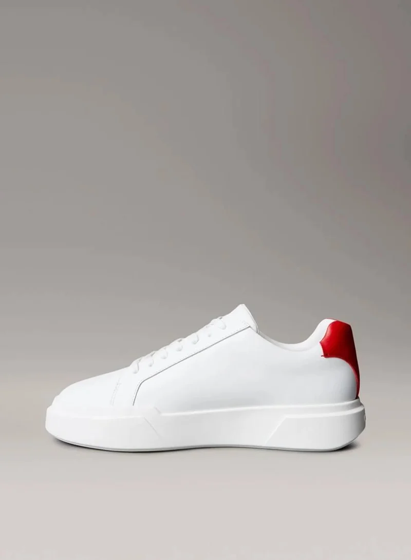 Calvin Klein Jeans Bright White/Adrenaline Rush Leather Durable Traction NYC Trainers for Men | Best Price UAE