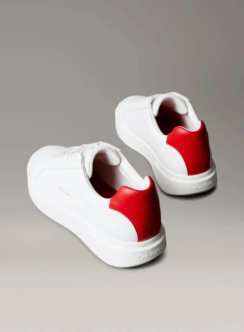 Calvin Klein Jeans Bright White/Adrenaline Rush Leather Durable Traction NYC Trainers for Men | Best Price UAE