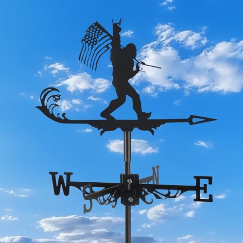 VZVXCC Metal Weather vanes, Black Metal Wind Direction Indicator Garden Decoration for Garden Farmhouse Chicken Coop Shed Outdoor Wind Measuring Tool Wind Direction Weathervanes(Bigfoot) - Image 1