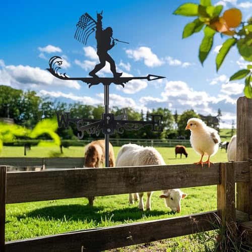 VZVXCC Metal Weather vanes, Black Metal Wind Direction Indicator Garden Decoration for Garden Farmhouse Chicken Coop Shed Outdoor Wind Measuring Tool Wind Direction Weathervanes(Bigfoot) - Image 5