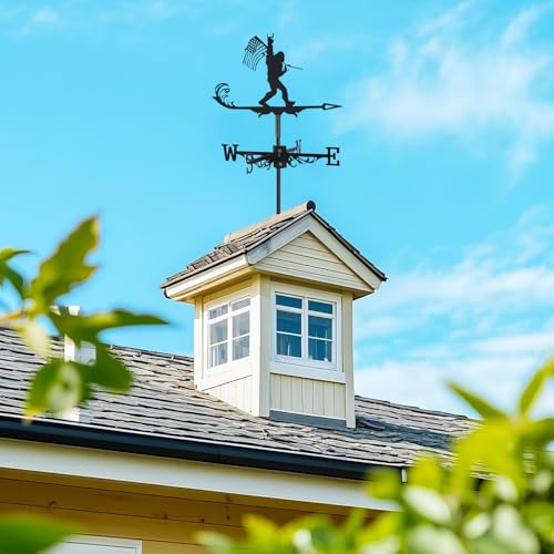 VZVXCC Metal Weather vanes, Black Metal Wind Direction Indicator Garden Decoration for Garden Farmhouse Chicken Coop Shed Outdoor Wind Measuring Tool Wind Direction Weathervanes(Bigfoot) - Image 4
