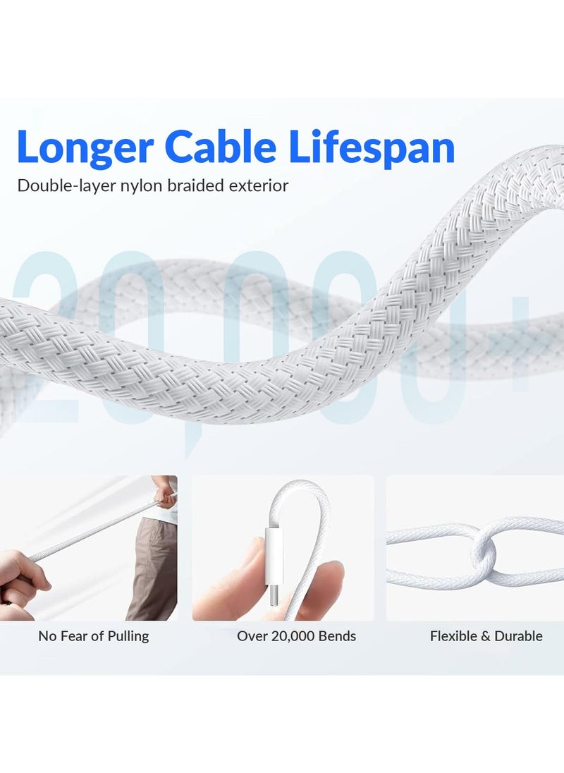 الفضاء الرقمي - كابل iPhone 15، كابل USB C إلى USB C بطول 2 متر، مضفر بقوة 27 وات، سلك شحن أسرع، كابل توصيل طاقة PD USB C - Image 1