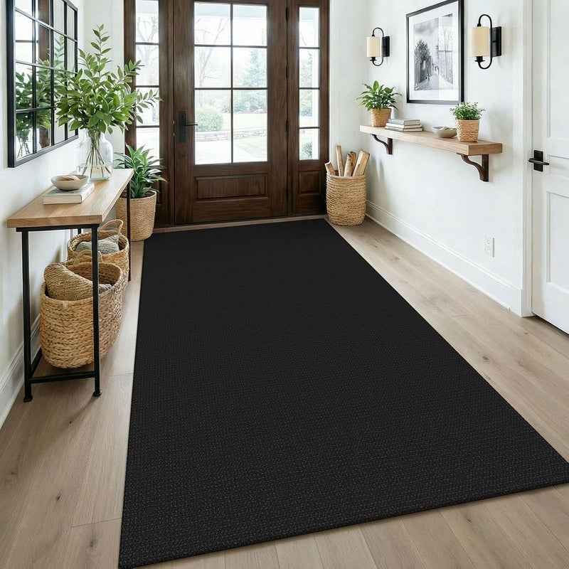 KOZYFLY كوزيفلاي سجادات حديثة ذات تصميم مجرد، مقاس 2x6 قدم، قابلة للغسيل، باللون الرمادي/الأسود، مناسبة للممرات، المطبخ، وغرفة النوم. - Image 1