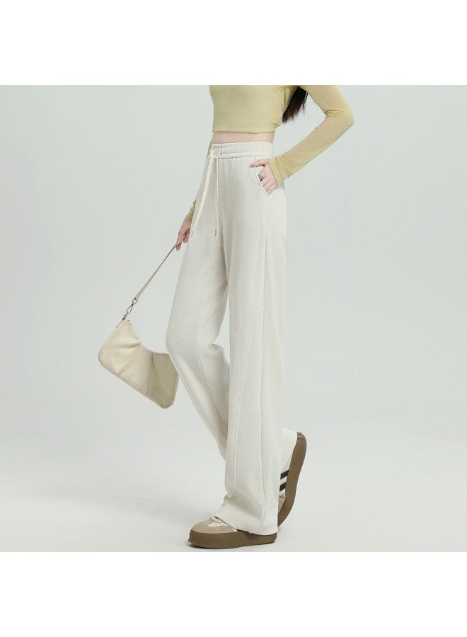 Baleno Narrow Wide-Leg Pants For Autumn Fashion, Women'S High-Waisted Draped Loose Fit Slimming Straight-Leg Sports Casual Trousers - Image 4