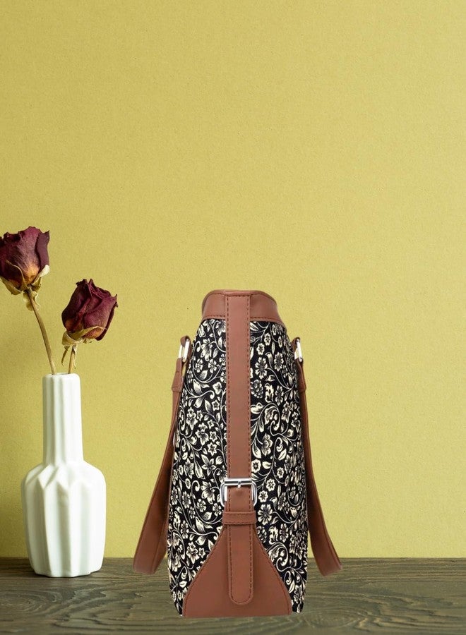 LIKE STYLE Ethnic Pattern Canvas & PU Rexine Sholder bag (Multicolor) - Image 4