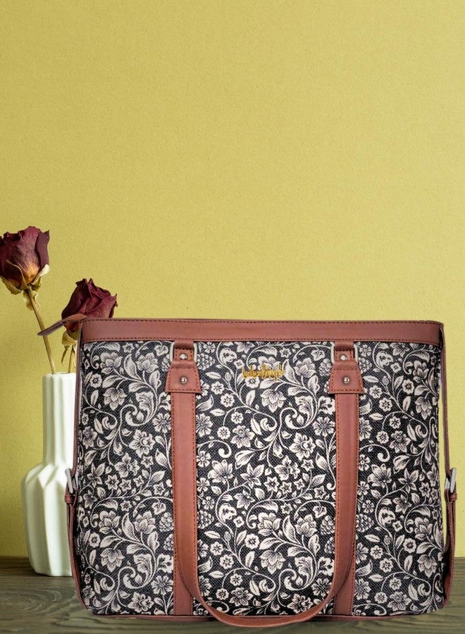 LIKE STYLE Ethnic Pattern Canvas & PU Rexine Sholder bag (Multicolor) - Image 2