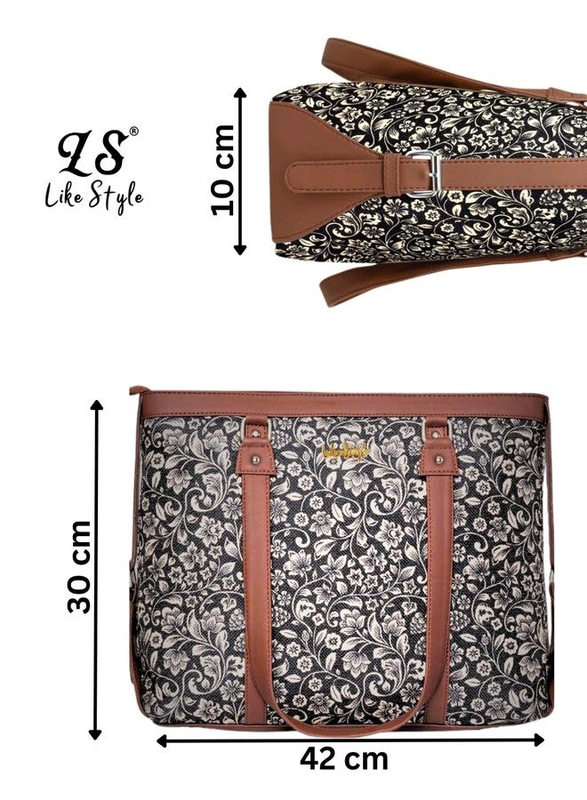 LIKE STYLE Ethnic Pattern Canvas & PU Rexine Sholder bag (Multicolor) - Image 5