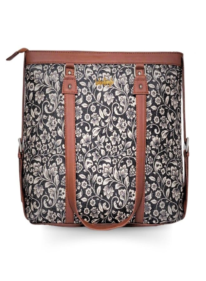 LIKE STYLE Ethnic Pattern Canvas & PU Rexine Sholder bag (Multicolor) - Image 1