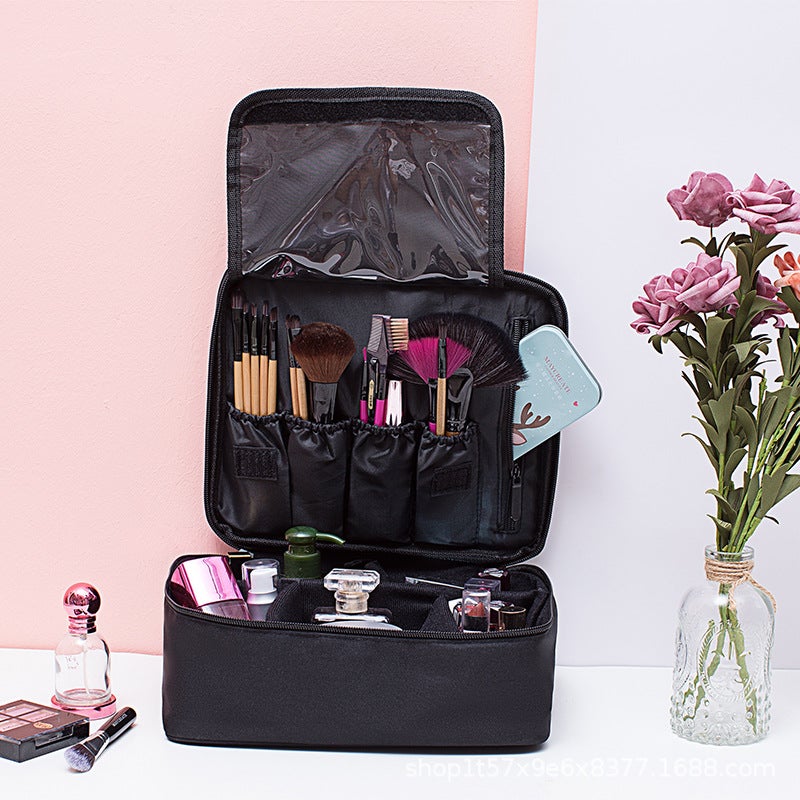 Travel Portable Multi-Layer Compartment Cosmetics Waterproof Anti-Fall Storage Bag Eyebrow Tattoo Nail Makeup Special Suitcase - Image 1