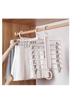 6 Tier Skirt Hangers Space Saving with Adjustable Clips Non-Slip Pants Hangers Space Saving for Closet Clip Hangers for Pant Skirts  Shorts  Free 18 PCS New Hanger Hooks for Closet