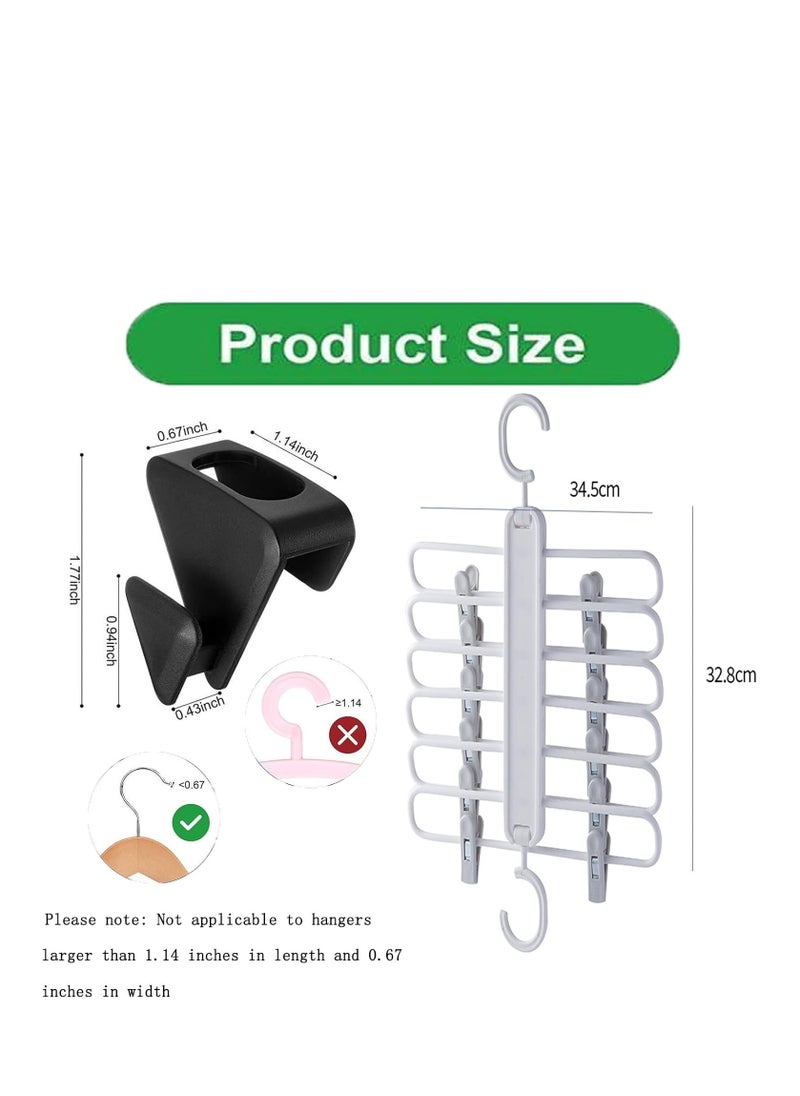 SYOSI - 6 Tier Skirt Hangers Space Saving with Adjustable Clips Non-Slip Pants Hangers Space Saving for Closet Clip Hangers for Pant Skirts  Shorts  Free 18 PCS New Hanger Hooks for Closet - Image 1