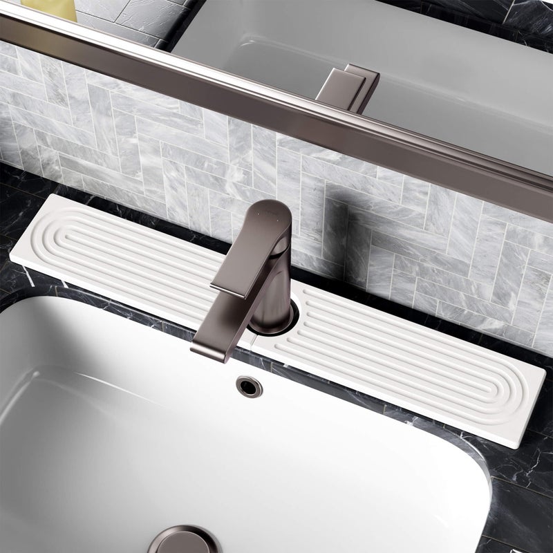 Stone Faucet Mat for Kitchen Sink Diatomite Sink Protectors  Prevent Moisture Drying Stone Tray Fit Kitchen Counter  Bathroom Counter White 236 x 4