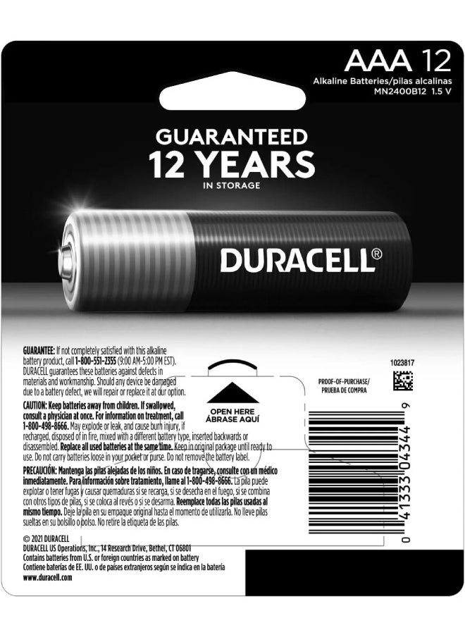 Duracell - Duracell  AAA Batteries with Power Boost Ingredients, 12 Count Pack - Image 1