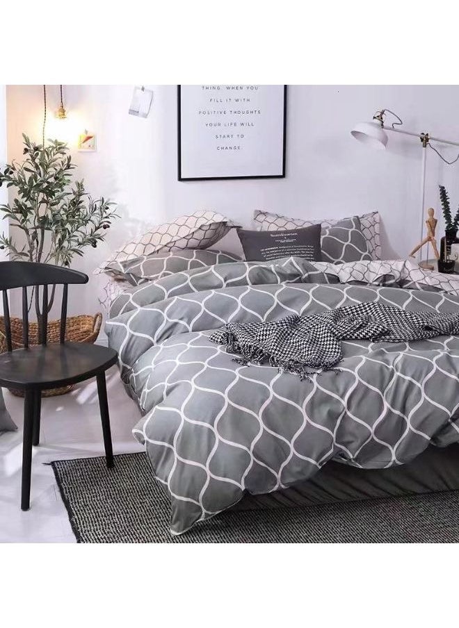 AL RAID - King Size Bedsheet High GSM with 400 Thread Count Washable Cotton 6 Pieces Set With Zipper Closure 1 Duvet Cover 360 Deep Pocket Elastic 1 Fitted Sheet and 4 Pillowcases 220x240 cm - Image 1