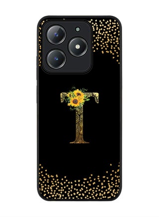 Custom Floral Monogram - T ( Black )