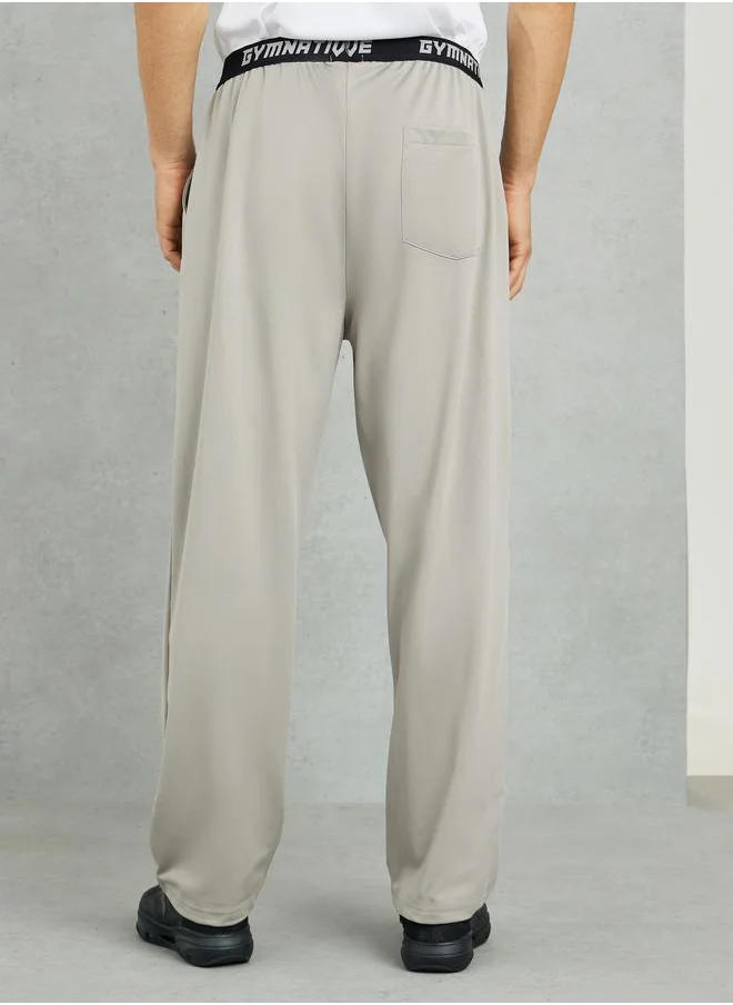ستايلي Super Soft Relaxed Fit Training Track Pants with Contrast Elastic Waistband