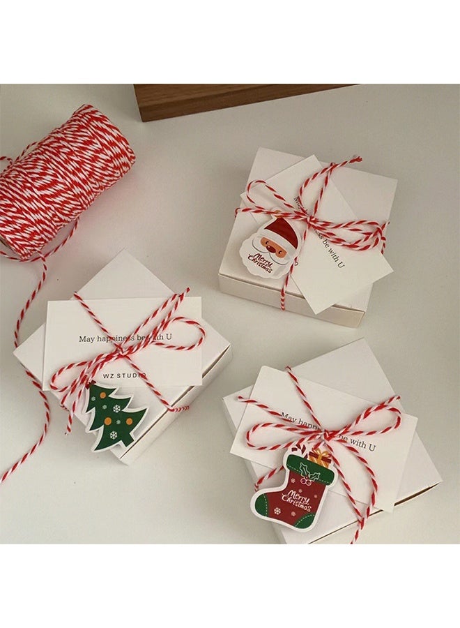 Red and White Twine String - 2mm Cotton Bakers & Butchers Twine, 328 Feet (100m) for Gift Wrapping, Baking, Cake Tying, Holiday Crafts - Christmas Ribbon, Yarn & Decorations - Image 5