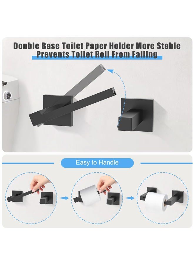 TURS 10-Piece Bathroom Hardware Accessories Set Matte Black Towel Bar Holder Set SUS304 Stainless Steel Towel Racks for Bathroom Wall Mounted, 23.6-Inch - Image 3