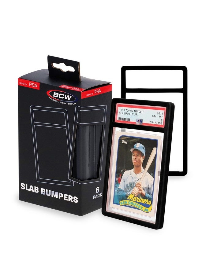 BCW BCW Graded Card Slab Bumpers - Black | TPE Edge Protectors for PSA Slabs (2017-Current) | Secure Fit & Easy Grip | Pack of 6 Bumpers for PSA-Graded Card Cases | Collector-Grade Protection  - Image 1