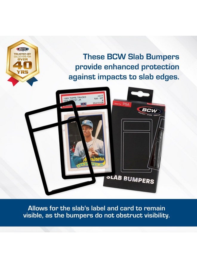 BCW BCW Graded Card Slab Bumpers - Black | TPE Edge Protectors for PSA Slabs (2017-Current) | Secure Fit & Easy Grip | Pack of 6 Bumpers for PSA-Graded Card Cases | Collector-Grade Protection  - Image 2