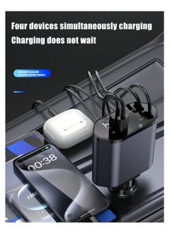 Single 1H car charger with fast charging cable, 4-in-1 case for memory expansion, trailer adapter for spark plug with fast charging support