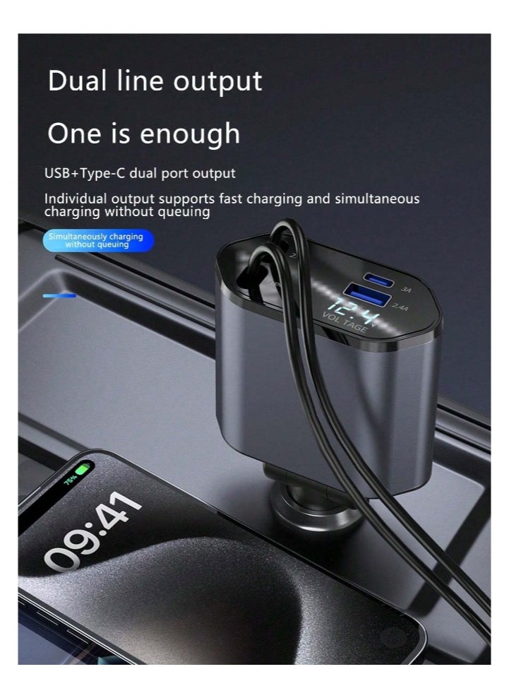 CHARGE - Single 1H car charger with fast charging cable, 4-in-1 case for memory expansion, trailer adapter for spark plug with fast charging support - Image 1