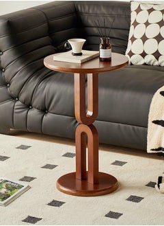 fashionhome Multifunction Geometric Design Side Table Round End Table Solid Wood Bedside Table for Living Room Bedroom Balcony Office 40x60 cm  - Image 1
