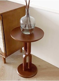 fashionhome Multifunction Geometric Design Side Table Round End Table Solid Wood Bedside Table for Living Room Bedroom Balcony Office 40x60 cm  - Image 3