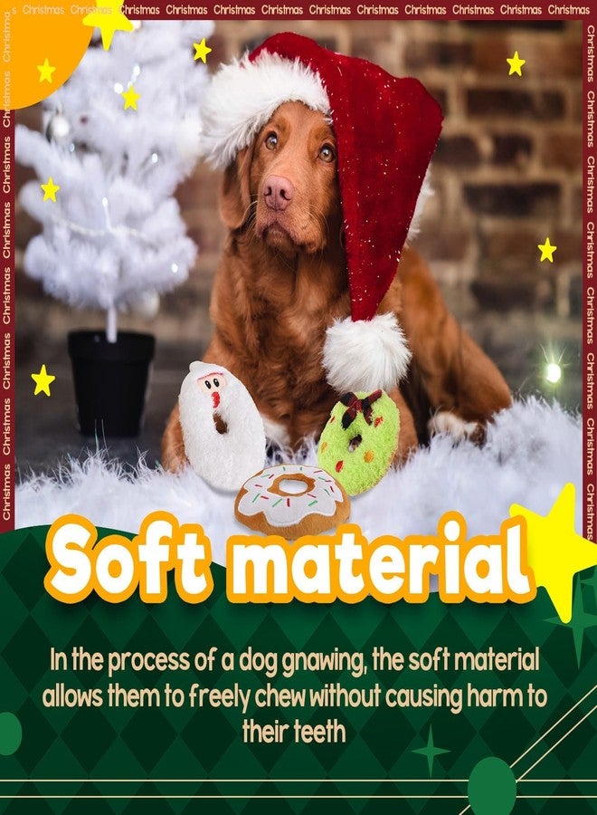أوول فور بوز ألعاب عيد الميلاد للكلاب من ALL FOR PAWS AFP، ألعاب قطيفة متينة تصدر صوتاً عند الضغط عليها، عبوة من 3 قطع بتصميم دونات عيد الميلاد لألعاب الجلب، هدية تفاعلية لعيد الميلاد للكلاب الصغيرة والمتوسطة والكبيرة - Image 5